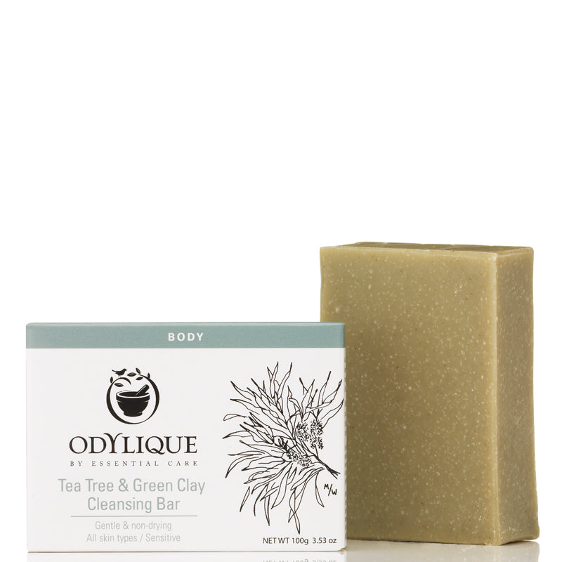 Odylique by Essential Care Tea Tree &amp; Green Clay Cleansing Bar 100g
