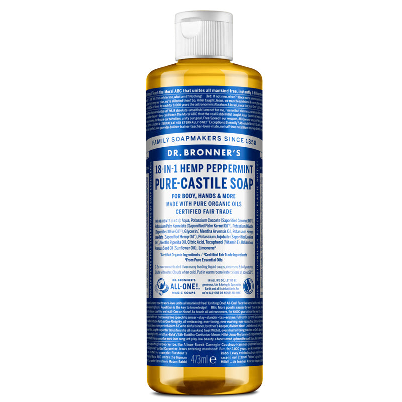 Dr Bronner&#39;s Peppermint Pure-Castile Liquid Soap 473ml