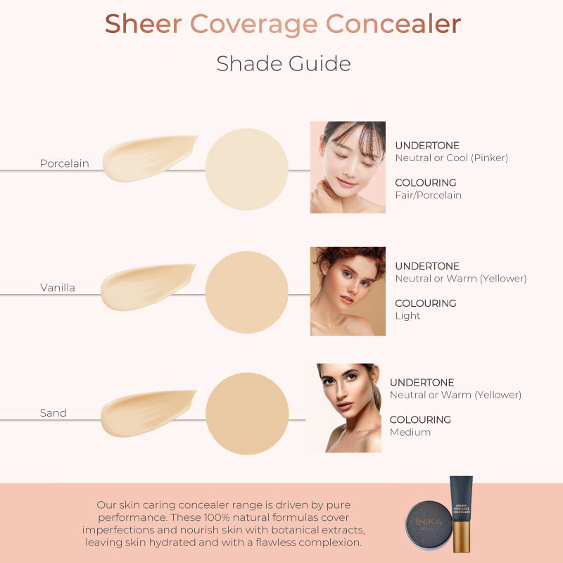 Inika Organic Sheer Coverage Concealer Shade Guide