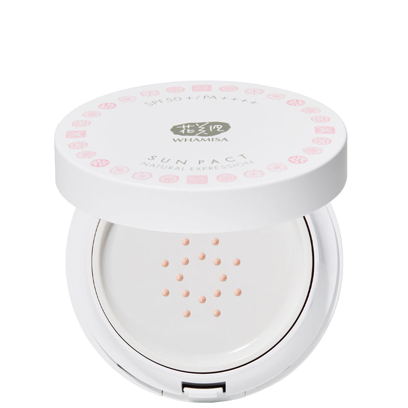 Whamisa Organic Flowers Sun Pact Natural Expression SPF50