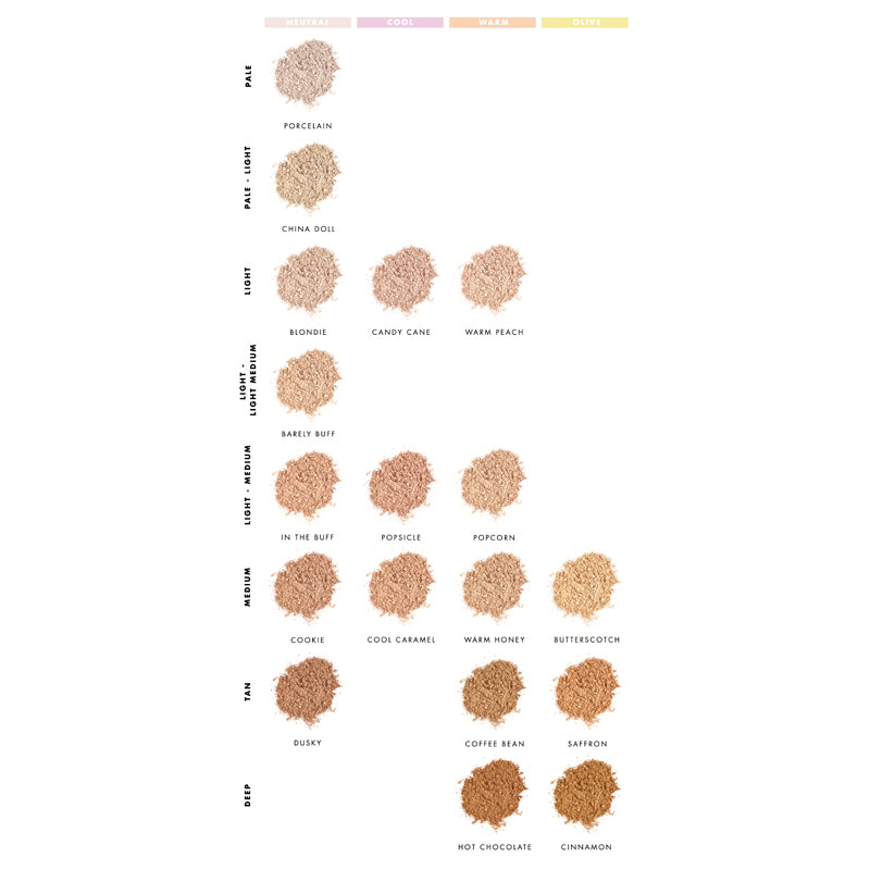 Lily Lolo Mineral Foundation SPF15 Refill 10g Shade Guide